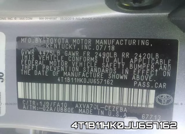 4T1B11HK0JU657162 фото 10
