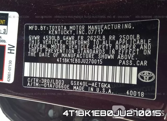 4T1BK1EB0JU270015 фото 9