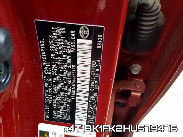 4T1BK1FK2HU579476 фото 2