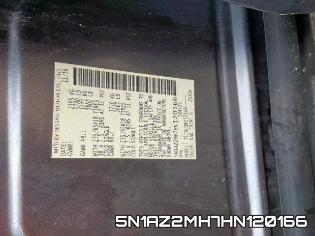 5N1AZ2MH7HN120166 фото 2