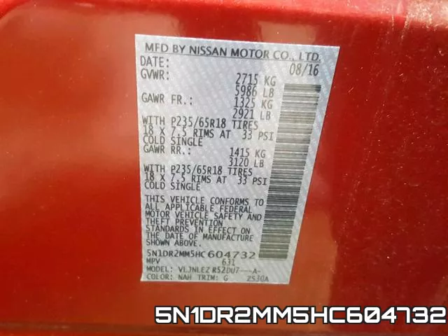 5N1DR2MM5HC604732 фото 2