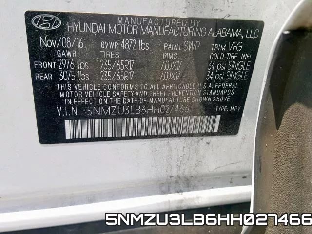 5NMZU3LB6HH027466 фото 2