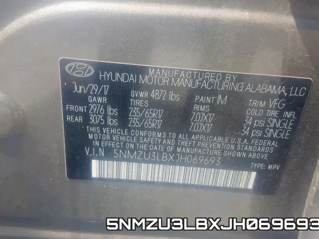 5NMZU3LBXJH069693 фото 2