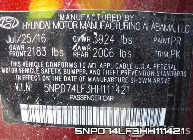 5NPD74LF3HH111421 фото 10