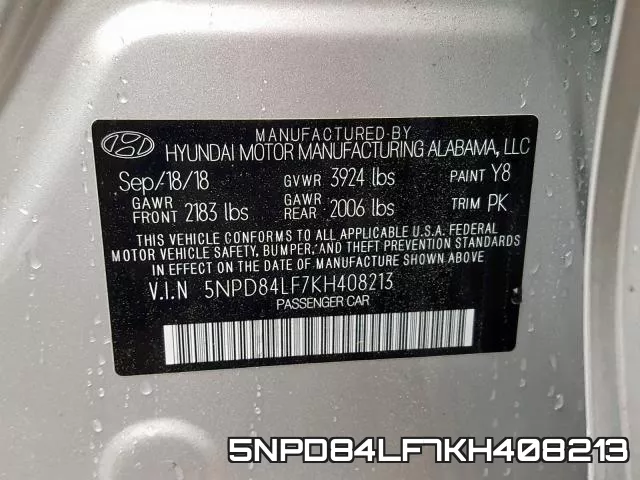 5NPD84LF7KH408213 фото 2