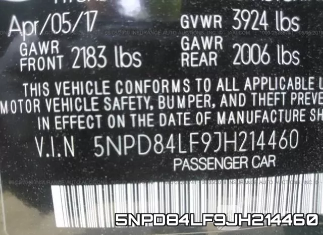 5NPD84LF9JH214460 фото 10