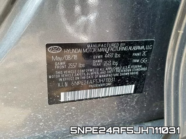 5NPE24AF5JH711031 фото 2