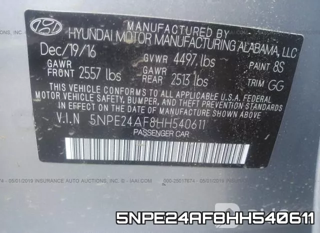 5NPE24AF8HH540611 фото 9