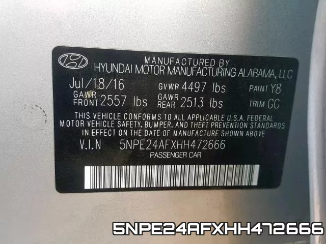5NPE24AFXHH472666 фото 2