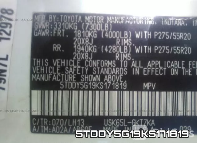5TDDY5G19KS171819 фото 10