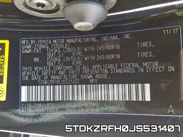 5TDKZRFH0JS531407 фото 2