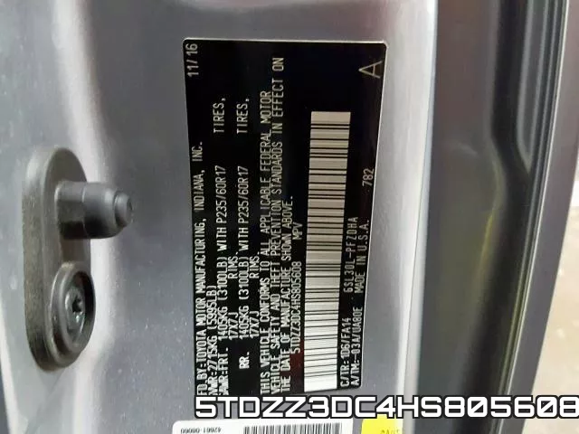 5TDZZ3DC4HS805608 фото 2