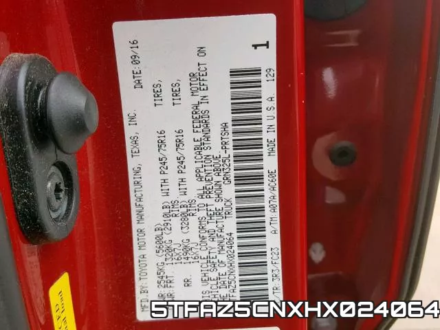 5TFAZ5CNXHX024064 фото 2