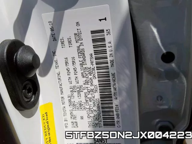 5TFBZ5DN2JX004223 фото 2
