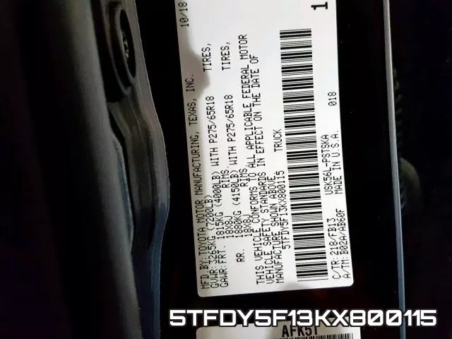 5TFDY5F13KX800115 фото 2