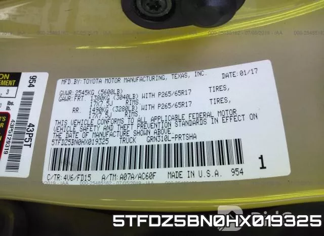 5TFDZ5BN0HX019325 фото 10