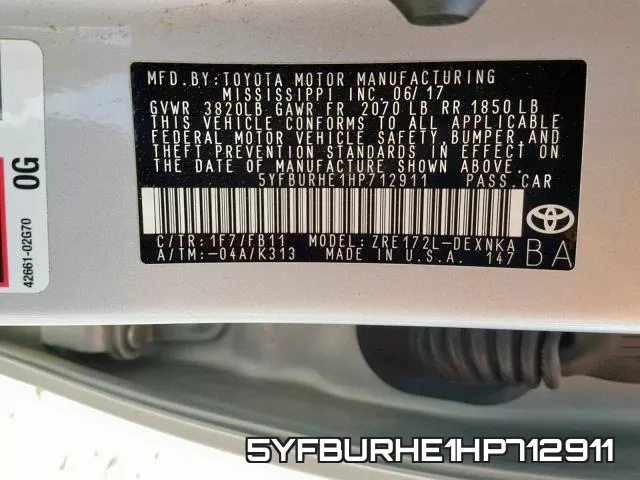 5YFBURHE1HP712911 фото 2