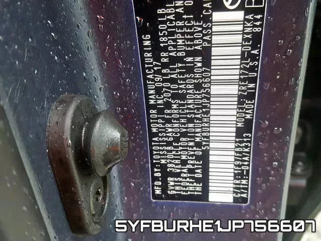 5YFBURHE1JP756607 фото 2