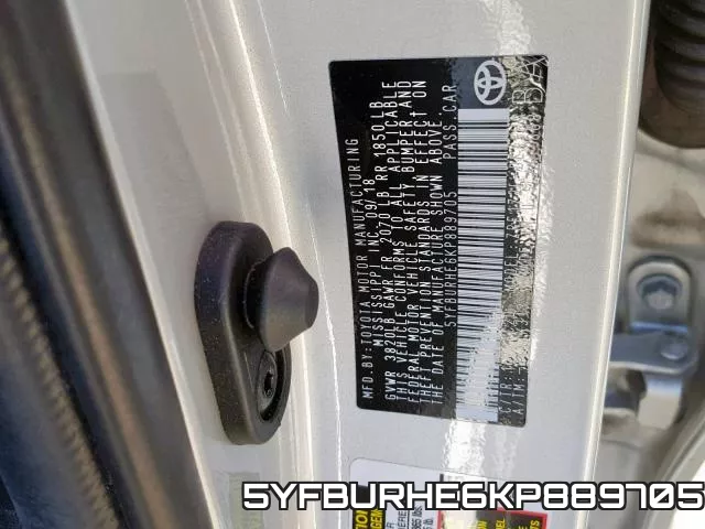 5YFBURHE6KP889705 фото 2