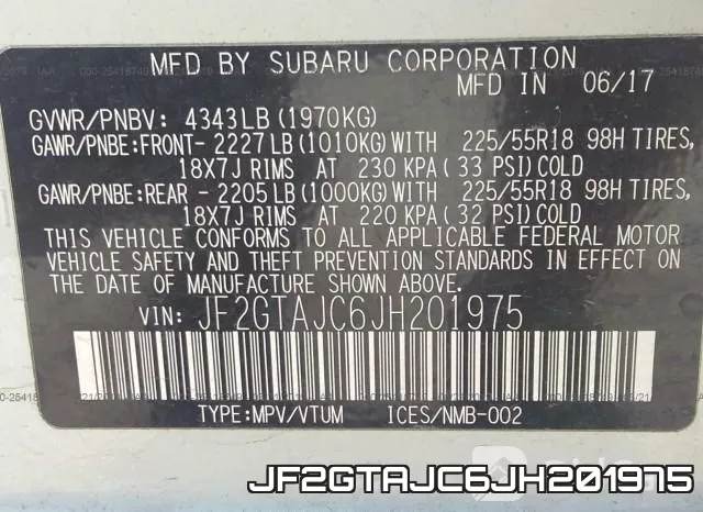JF2GTAJC6JH201975 фото 10