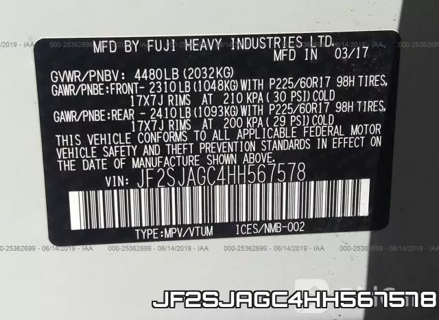 JF2SJAGC4HH567578 фото 10