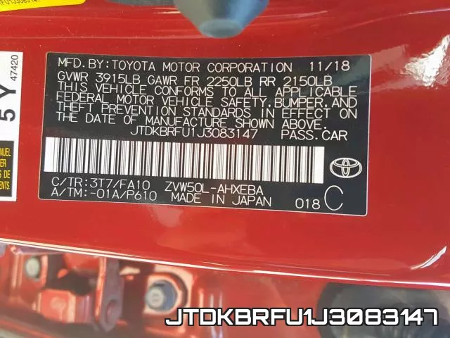 JTDKBRFU1J3083147 фото 2