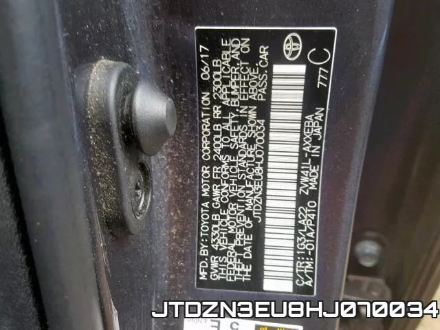 JTDZN3EU8HJ070034 фото 2