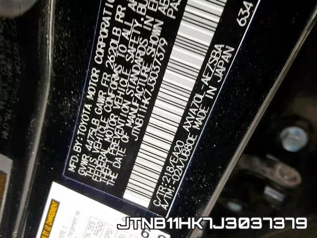 JTNB11HK7J3037379 фото 2