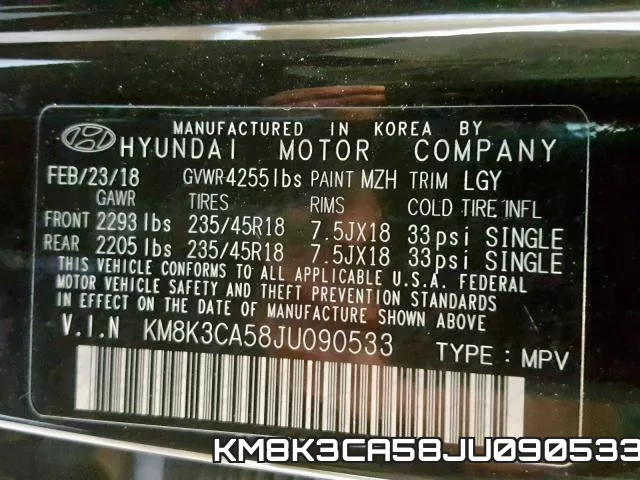 KM8K3CA58JU090533 фото 2