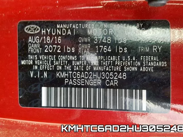 KMHTC6AD2HU305248 фото 2