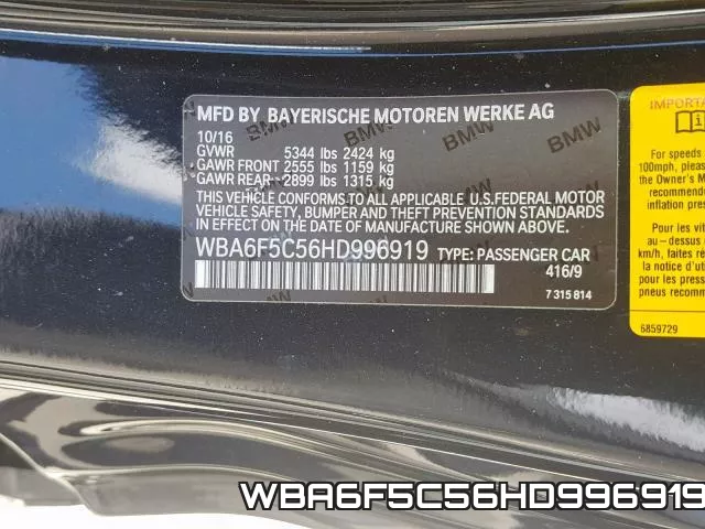 WBA6F5C56HD996919 фото 2