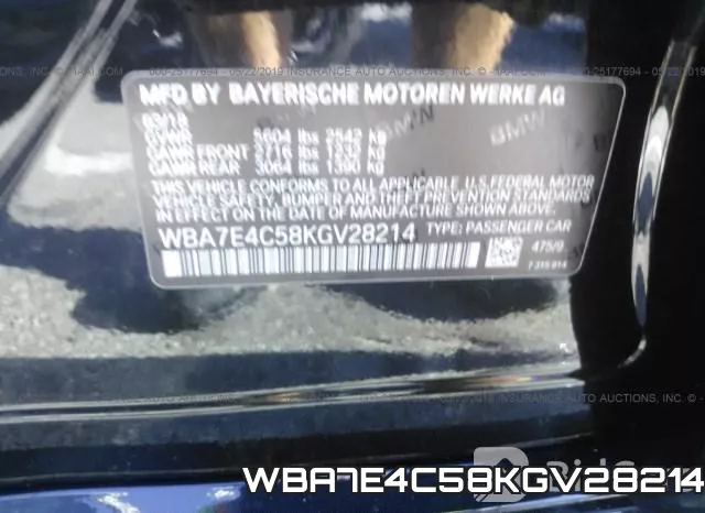 WBA7E4C58KGV28214 фото 10