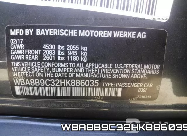 WBA8B9C32HK886035 фото 10