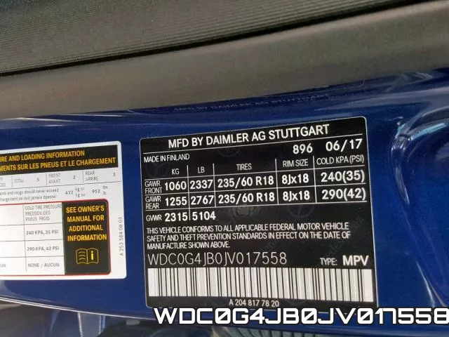 WDC0G4JB0JV017558 фото 2