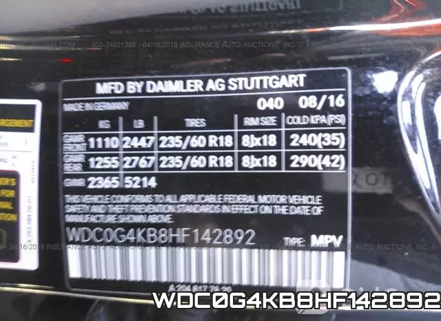 WDC0G4KB8HF142892 фото 10