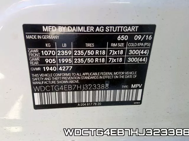 WDCTG4EB7HJ323388 фото 2