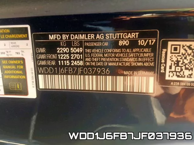 WDD1J6FB7JF037936 фото 2