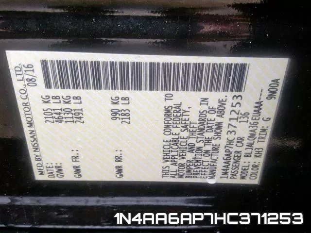 1N4AA6AP7HC371253 фото 2