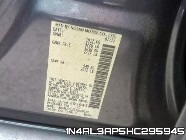 1N4AL3AP5HC295945 фото 2