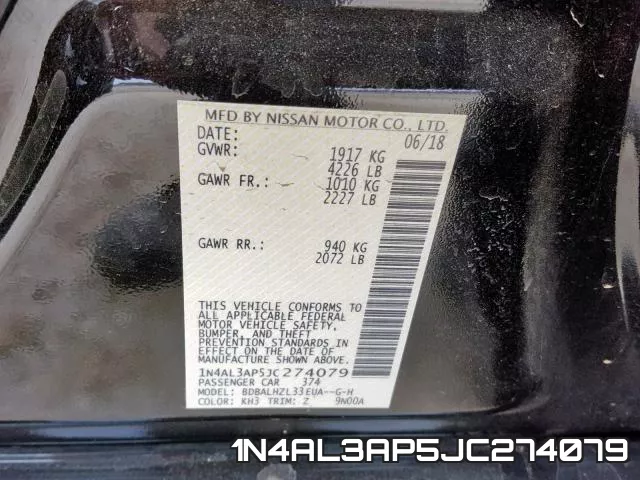 1N4AL3AP5JC274079 фото 2
