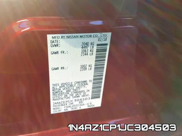 1N4AZ1CP1JC304503 фото 2