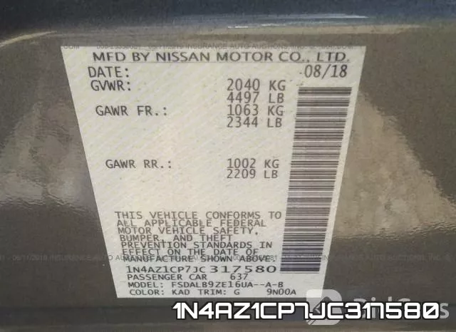 1N4AZ1CP7JC317580 фото 10