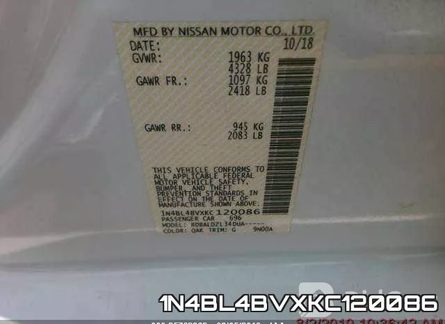 1N4BL4BVXKC120086 фото 10