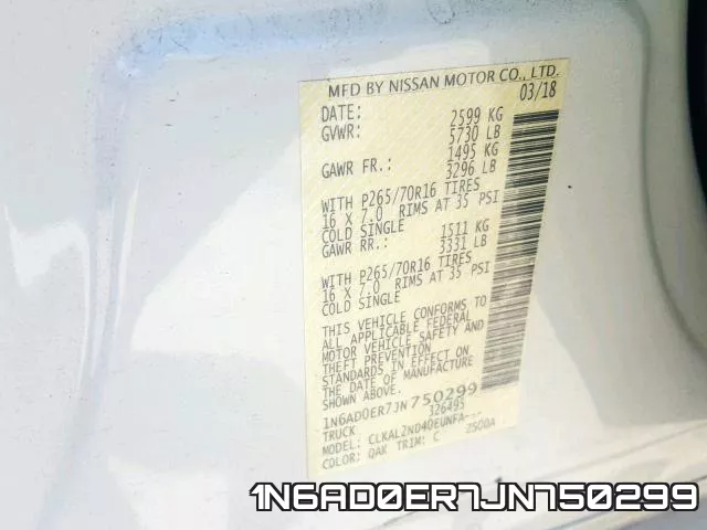 1N6AD0ER7JN750299 фото 2