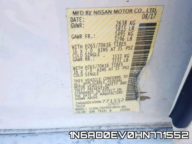1N6AD0EV0HN771552 фото 2