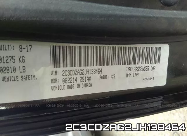 2C3CDZAG2JH138464 фото 10