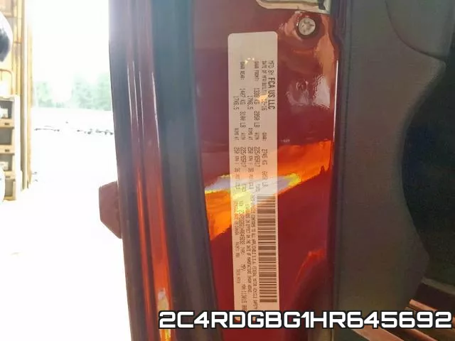 2C4RDGBG1HR645692 фото 2