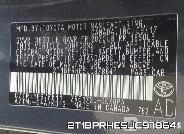 2T1BPRHE5JC978641 фото 10