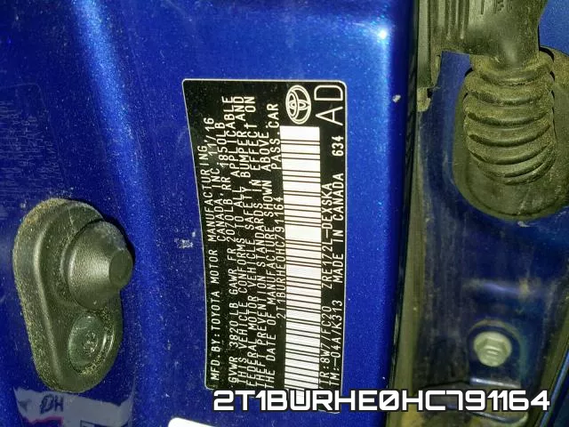 2T1BURHE0HC791164 фото 2