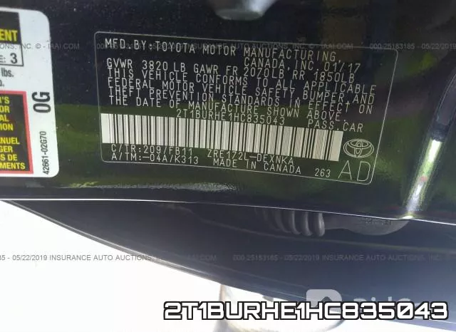 2T1BURHE1HC835043 фото 10
